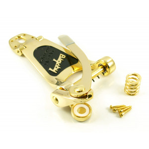 Bigsby B3 vibrato tailpiece, goud, exclusief brug voor archtop gitaren.