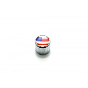 Metalen dome knop USA vlag chroom