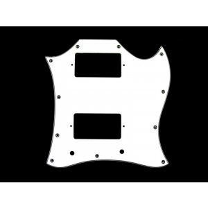 Full face slagplaat 3-laags voor Gibson SG (H/H) wit 