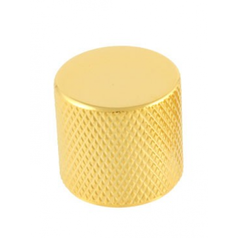 Platte barrel knop met stelschroef goud