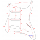 Slagplaat 1-laags Stratocaster 