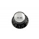 Volume knop zwart met reflecterende zilveren cap